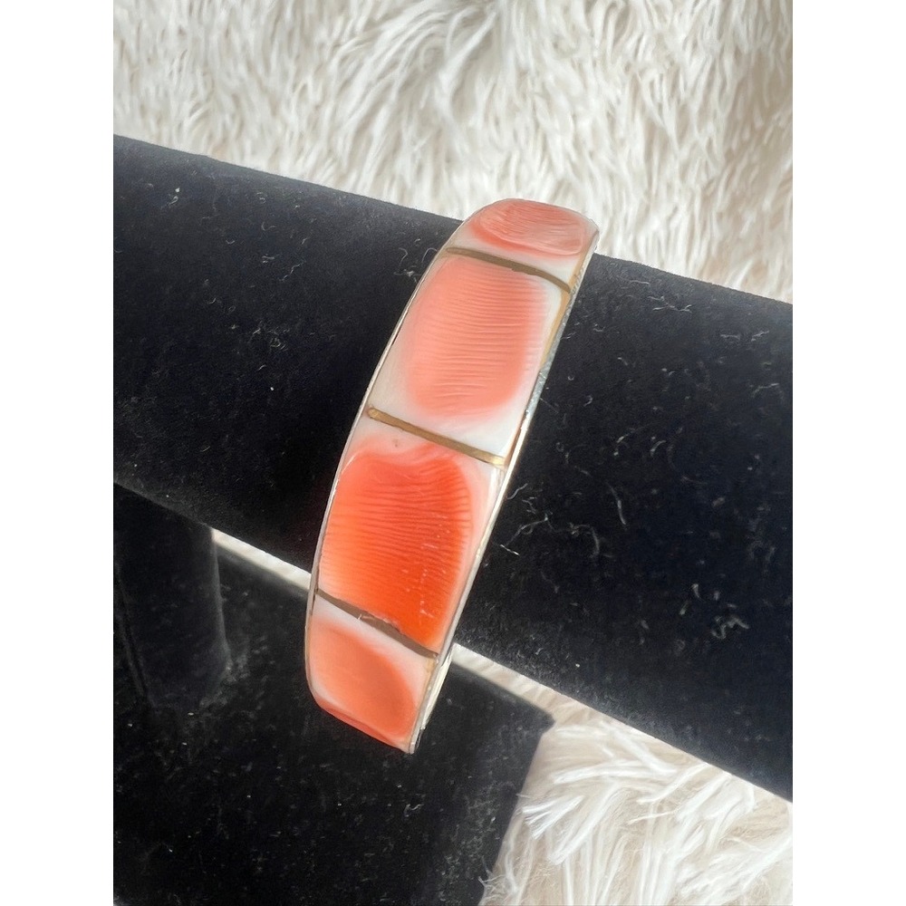 Vintage Bracelet Philippines Handmade Orange Cuff Mod Art Deco Retro‎ Chic Peach